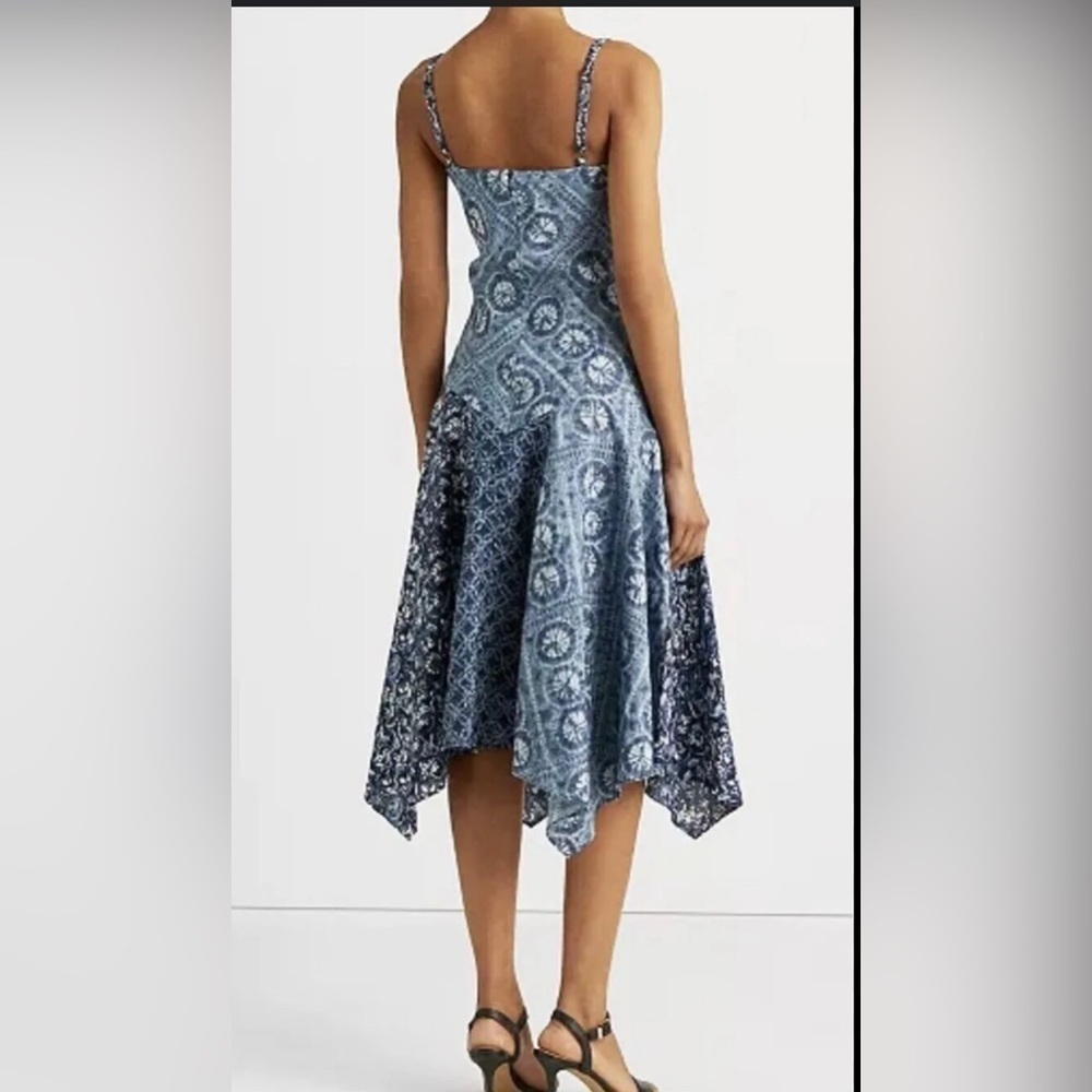 Lauren Ralph Lauren Patchwork-Print Linen Sleeveless Dress - Picture 3 of 8
